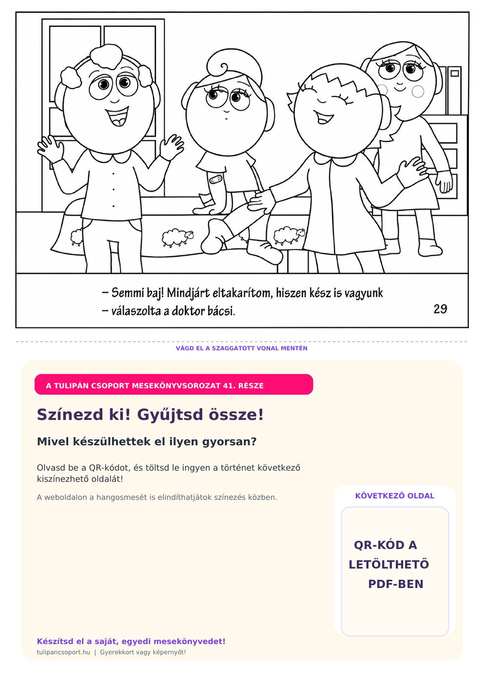 A doktor szerint már készen is vannak – ingyenes nyomtatható színező óvodásoknak